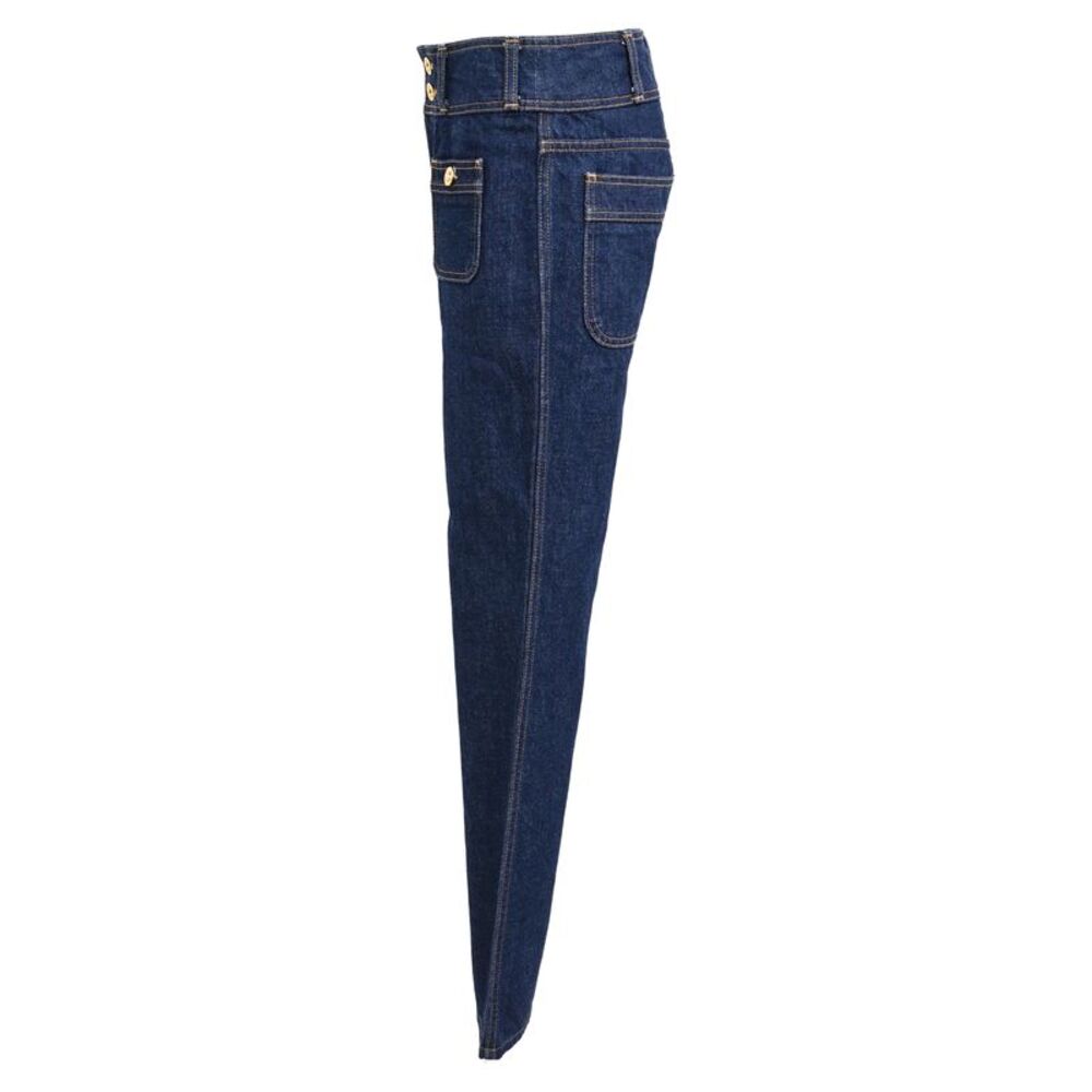 Celine Mid Rise Bootcut Jeans in Blue Denim - Picture 2 of 4